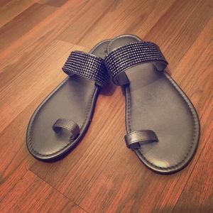 Gray Bling Sandals